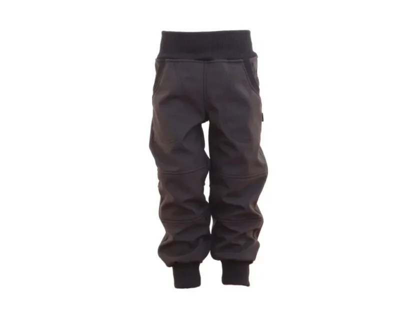 Softshellové kalhoty s fleecem a poutkem - jednobarevné