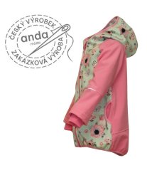 Softshellová bunda s fleecem ptáčkové