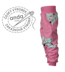 Softshellové kalhoty s fleecem - ptáčkové