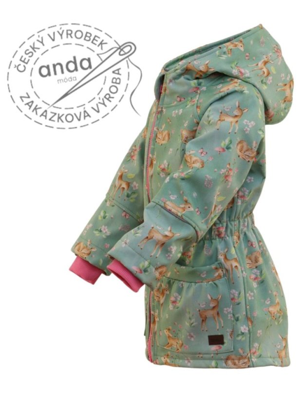 Softshellový kabátek s fleecem - srnky Softshellový kabátek s fleecem - srnky