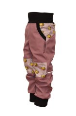 Softshellové kalhoty s fleecem - včelky