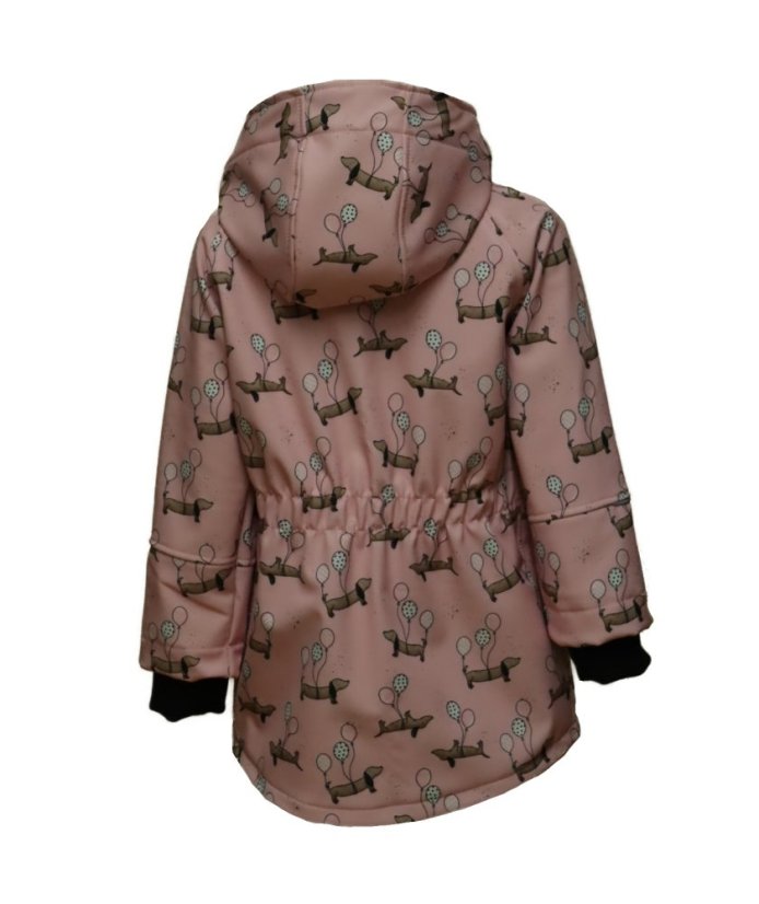 Softshellový kabátek s fleecem - jezevčíci s balónky