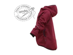 Softshellová bunda s kožíškem vínová