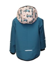 Softshellová bunda s fleecem - jezevčíci na traktoru