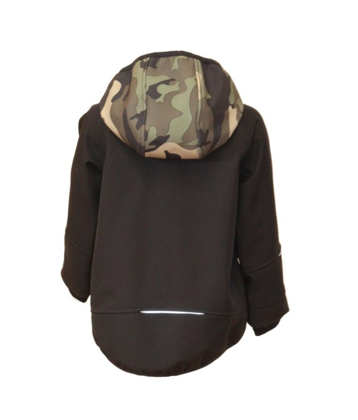 Softshellová bunda s fleecem khaki maskáč - černá