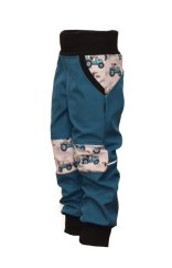 Softshellové kalhoty s fleecem - jezevčíci na traktoru