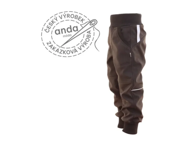 Softshellové kalhoty s fleecem a poutkem - jednobarevné