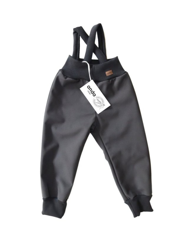 Batolecí softshellové kalhoty s fleecem a kšandami - Velikost: 74