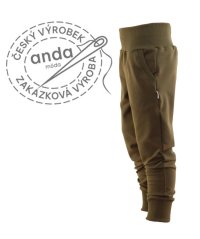 Khaki tepláky bez počesu