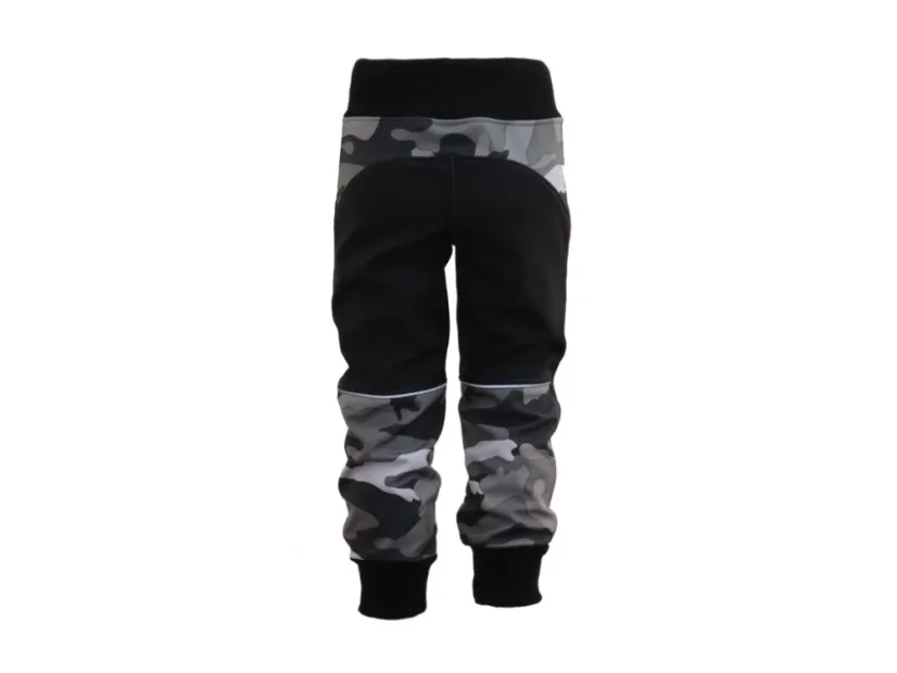 Softshellové kalhoty s fleecem - šedý maskáč