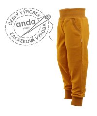 Tepláky bez počesu okrové