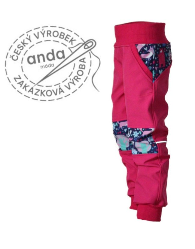 Softshellové kalhoty s fleecem - sovičky