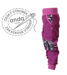 Softshellové kalhoty s fleecem - jarní květy - sklad