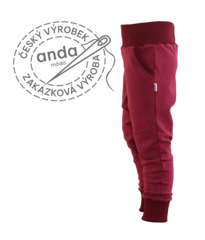 Tepláky bez počesu vínové