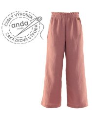 Starorůžové mušelínové kalhoty