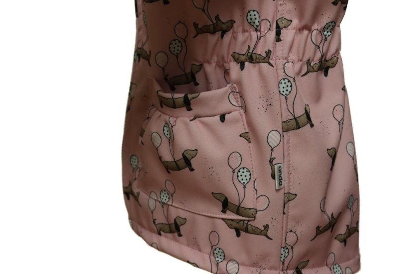 Softshellový kabátek s fleecem - jezevčíci s balónky