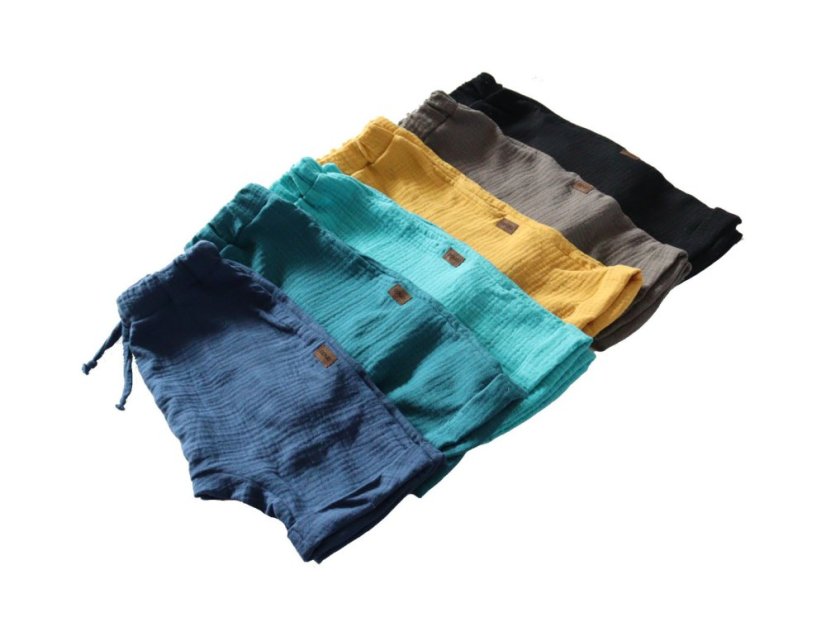 Mušelínové kraťasy (baggy)