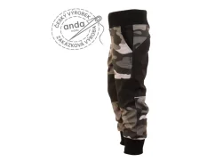 Softshellové kalhoty s fleecem - šedý maskáč