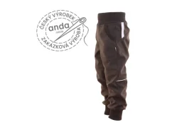 Softshellové kalhoty s fleecem a poutkem - jednobarevné