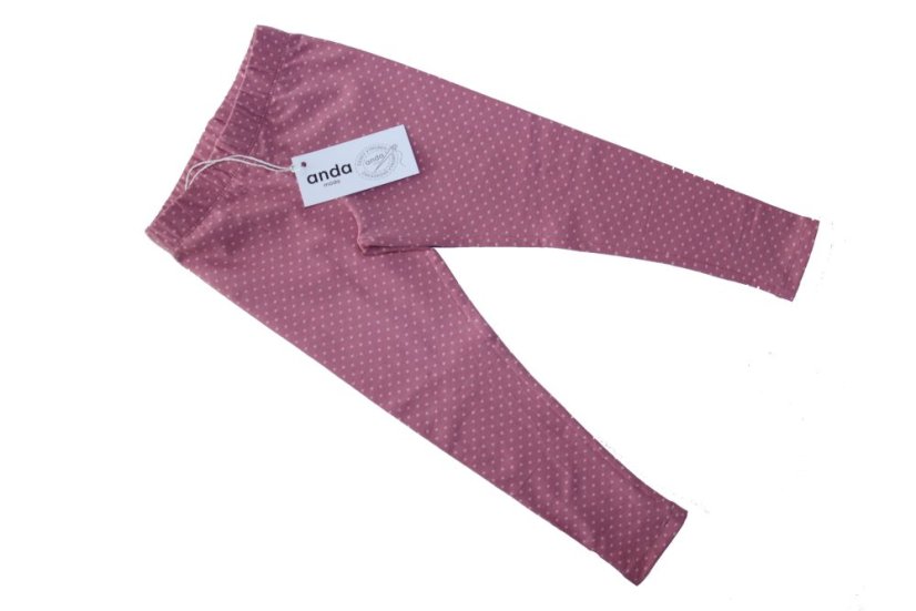 Dívčí legíny starorůžové s puntíky - Velikost: 0, Vyberte obvod sedu ( nejširší místo na zadku ) pro určení ceny:: 89cm