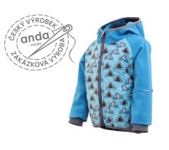 Softshellová bunda s fleecem vzor žralok